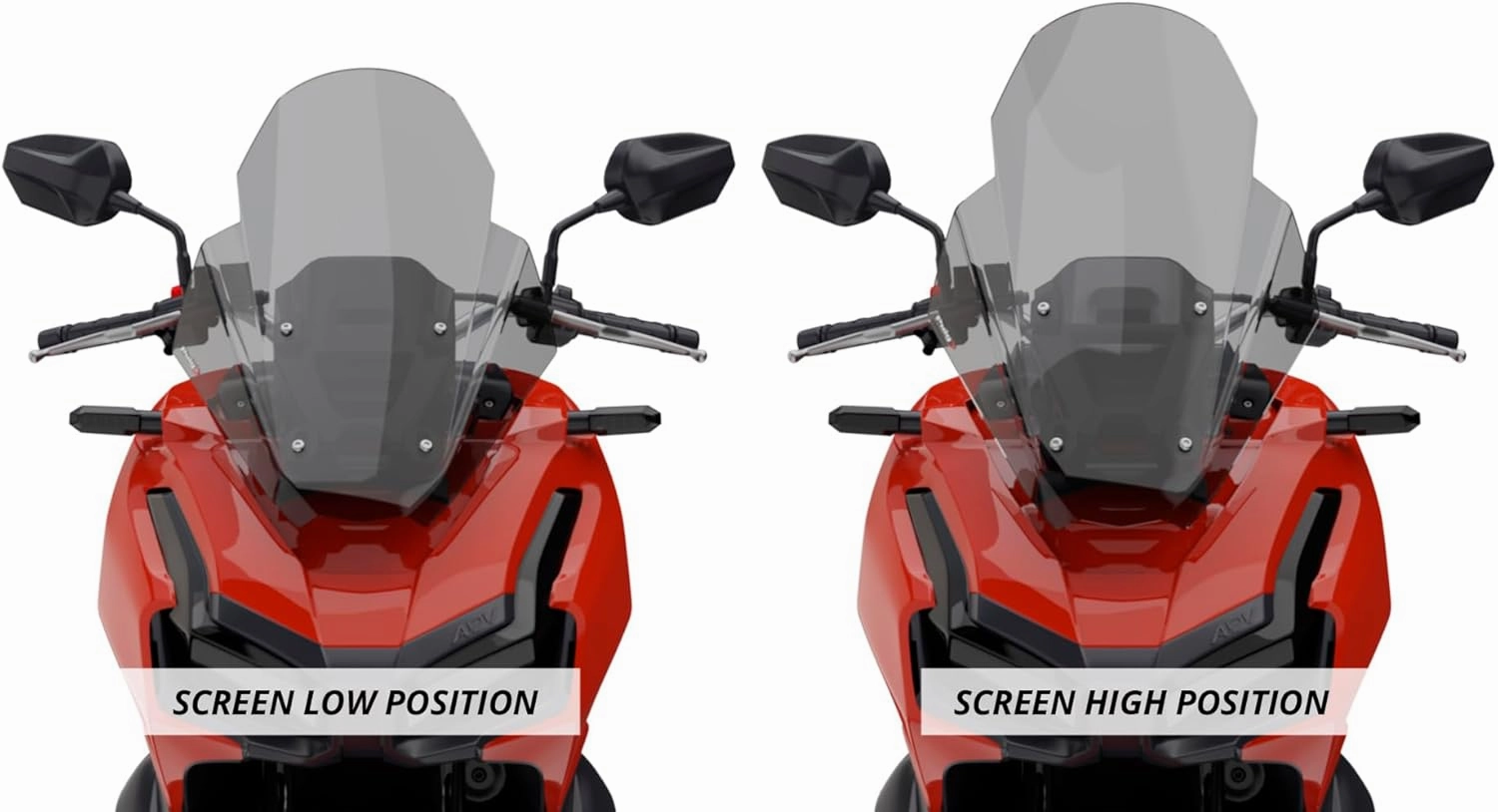 Puig V-Techline Touring Windshield for Honda ADV 150 23" - Front & Inside, 4mm Acrylic, Smoked