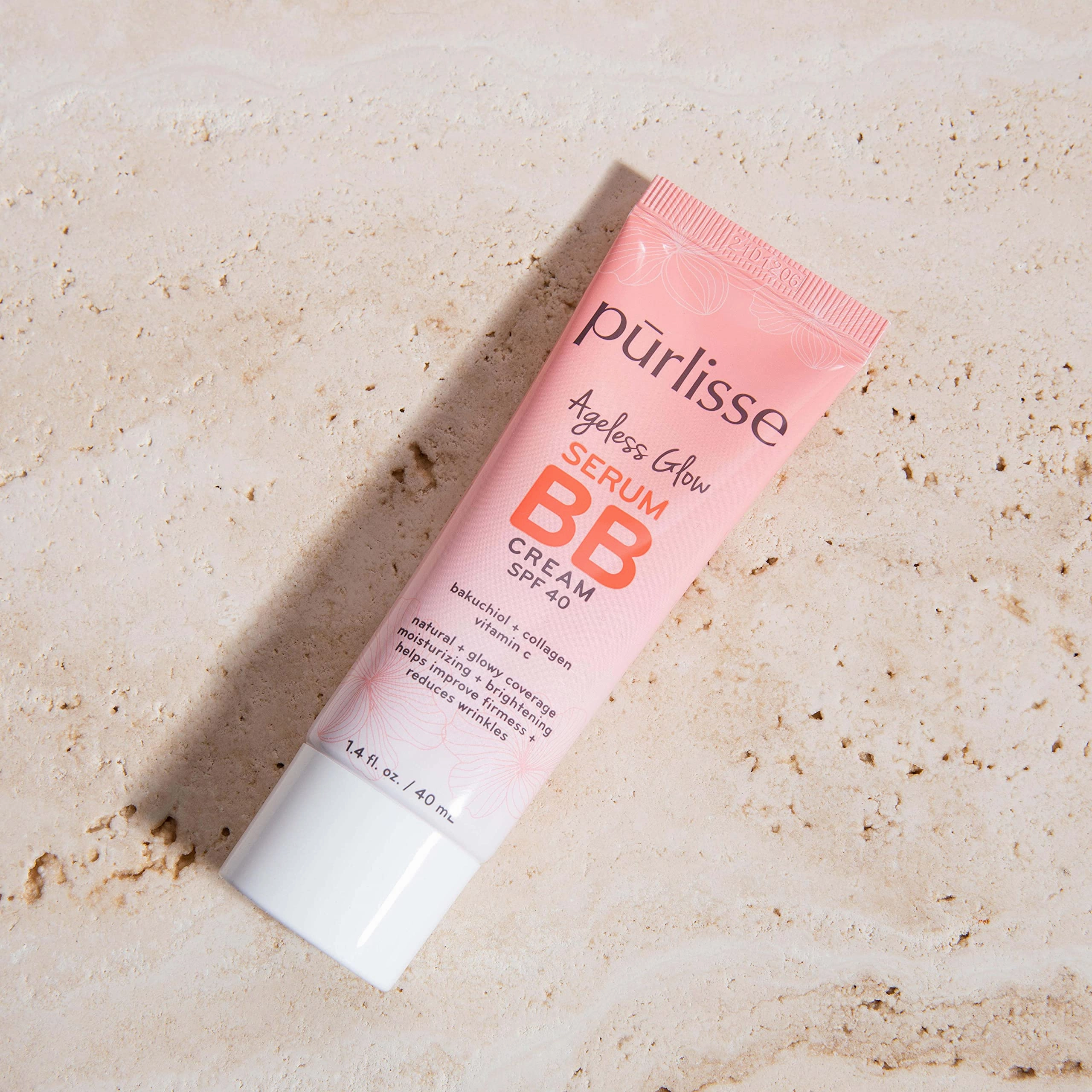 Purlisse Ageless Glow Serum BB Cream SPF 40 - Glow BB Cream with SPF Enriched with Bakuchiol & Vitamin C to Help Improve Firmness & Reduce Wrinkles for Dewy Skin - Light Medium (1.4 oz)