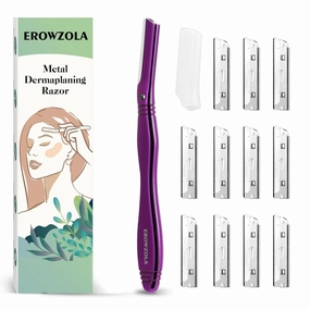 Purple Razors for Women Face   6 Blades - Remove Peach Fuzz Hair and Exfoliation, Shape Brows