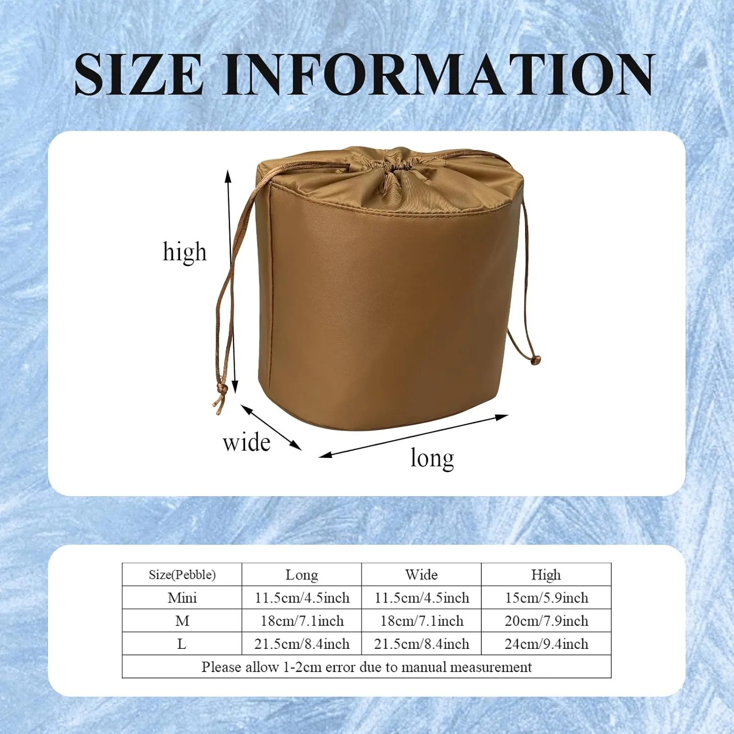 Purse Organizer Insert, Mini Drawstring Inner Liner Bag Organizer Insert Fit for Loewe Pebble Bucket Small Inside Bag In Bag Storage Organizer Insert (Style-01, Mini)