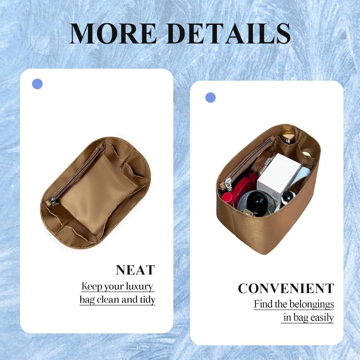 Purse Organizer Insert, Mini Drawstring Inner Liner Bag Organizer Insert Fit for Loewe Pebble Bucket Small Inside Bag In Bag Storage Organizer Insert (Style-01, Mini)