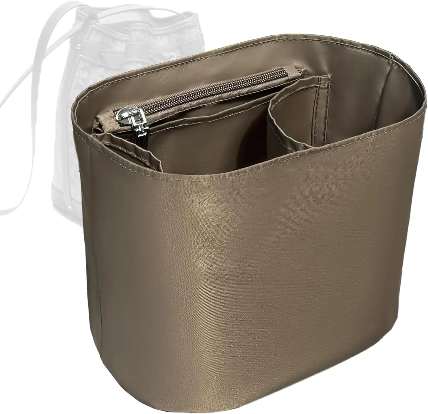 Purse Organizer Insert, Nylon Inner Liner Bag Fit for Petit Flot Bucket Bag Organizer Insert Inside Bag In Bag Storage Organizer Insert (Style-02)
