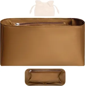 Purse Organizer Insert, Nylon Inner Liner for Loewe Flamenco Bag, Durable Storage with Multiple Pouch, Cosmetics Zipper Bag Insert Handbag Organizer (Style-04, Medium)