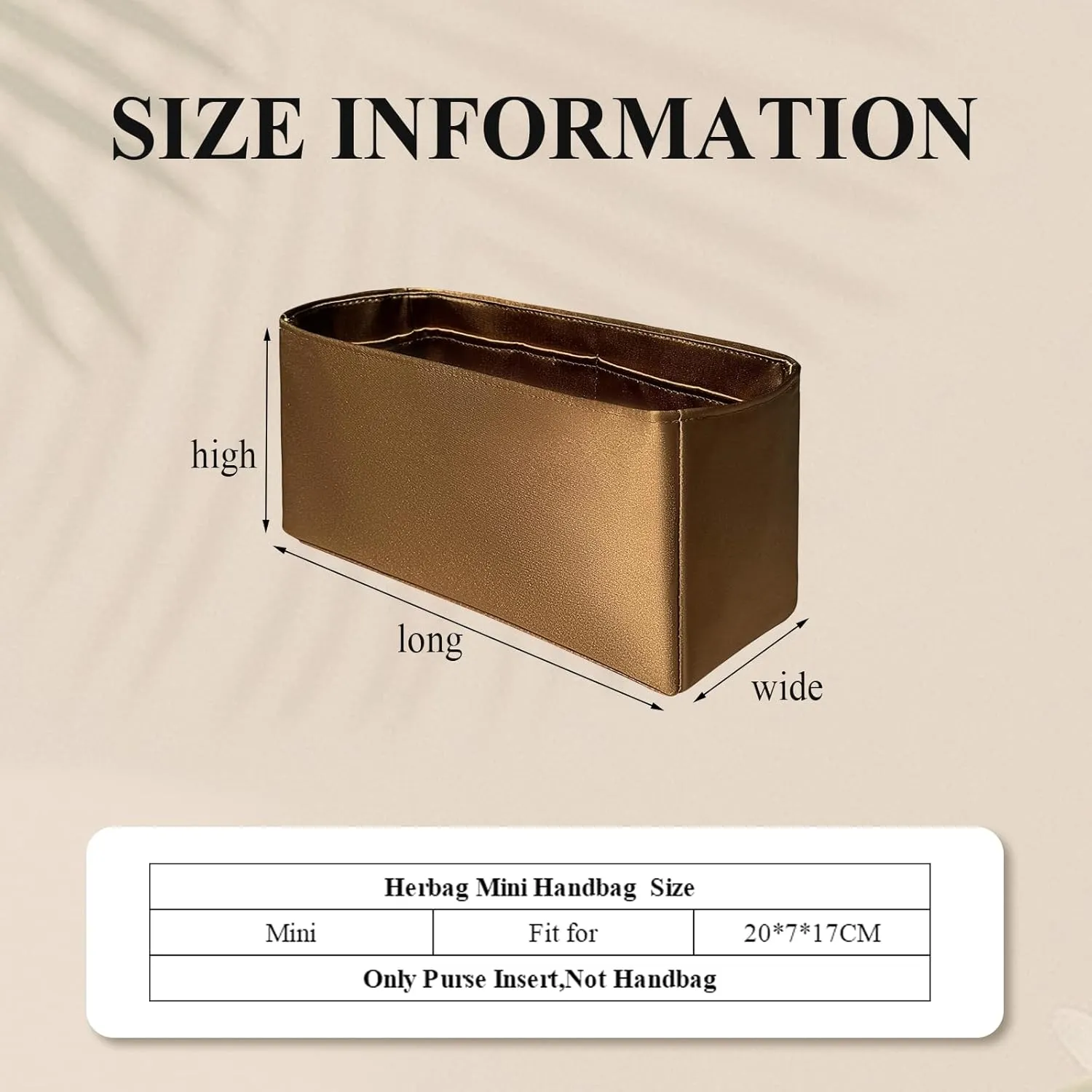 Purse Organizer Insert, Silk Satin Inner Liner Storage Bag Fit for Hermes Herbag Mini Inside Bag In Bag Organizer Insert Handbag Organizer (Style-01, Mini)