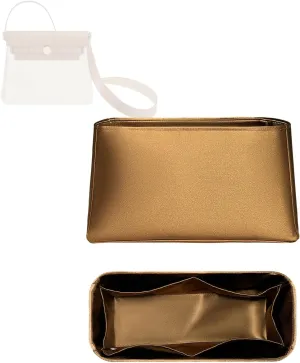 Purse Organizer Insert, Silk Satin Inner Liner Storage Bag Fit for Hermes Herbag Mini Inside Bag In Bag Organizer Insert Handbag Organizer (Style-01, Mini)