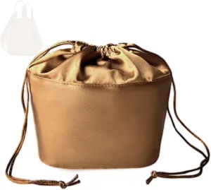 Purse Organizer Insert, Silk Satin Inside Bag Insert for Loewe Hammock Bucket Bag Mini Drawstring Liner Bag Organizer Insert Handbag Organizer (Style-02, New-S)