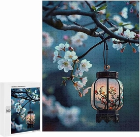 Puzzles for Adults 500 Pieces - The Lantern in The Peach Tree Lantern Funny Puzzle, Seek and Find Activities, Travel Toys for Toddlers and Kids