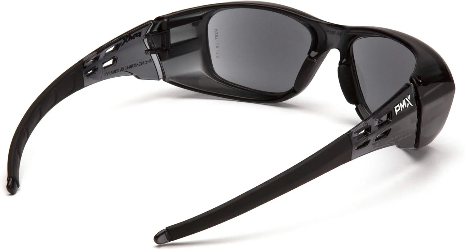 Pyramex Emerge Plus Readers Safety Glass Gray Frame Clear Full Reader 2.0 Diopter Lens