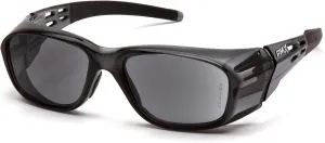 Pyramex Emerge Plus Readers Safety Glass Gray Frame Clear Full Reader 2.0 Diopter Lens