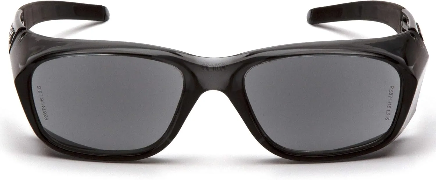 Pyramex Emerge Plus Readers Safety Glass Gray Frame Clear Full Reader 2.0 Diopter Lens