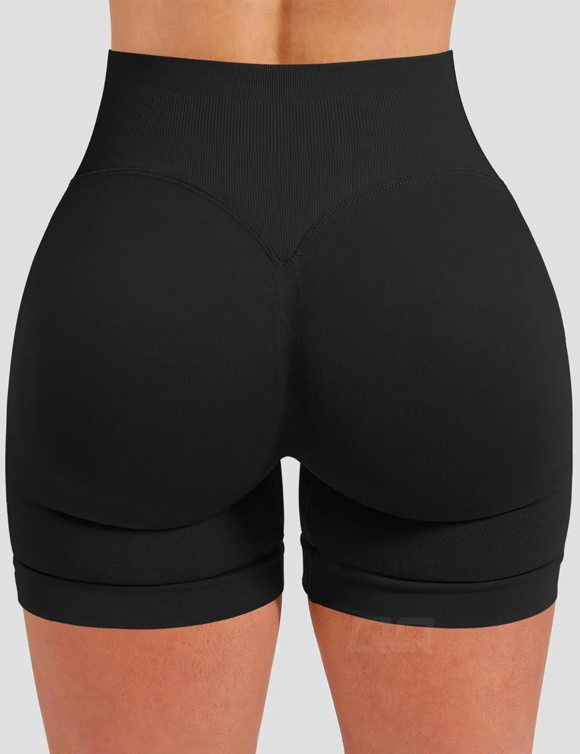 QOQ Women Workout Shorts 4.5" Scrunch Booty Gym Shorts Seamless Butt Lifting Impact Yoga Shorts