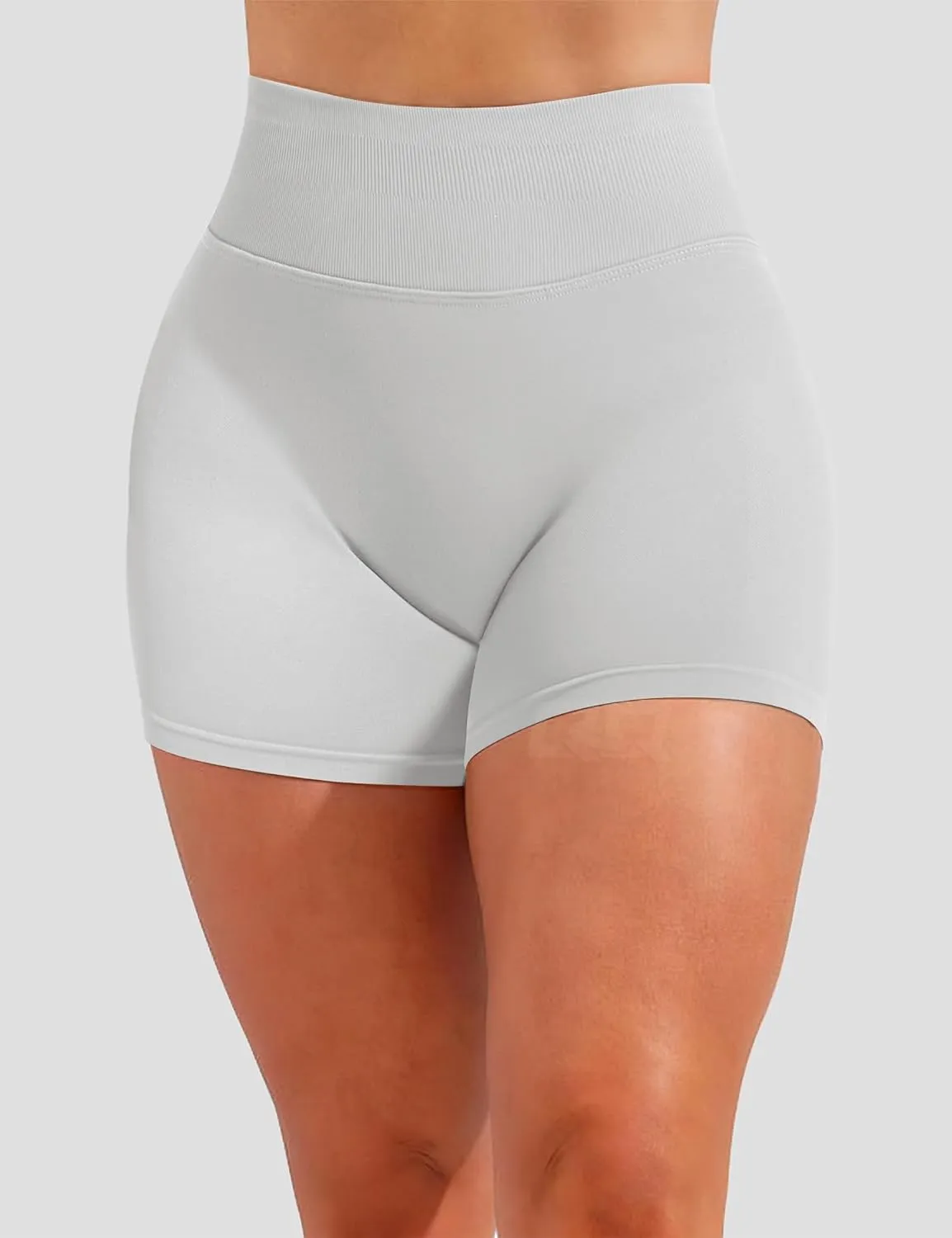 QOQ Women Workout Shorts 4.5" Scrunch Booty Gym Shorts Seamless Butt Lifting Impact Yoga Shorts