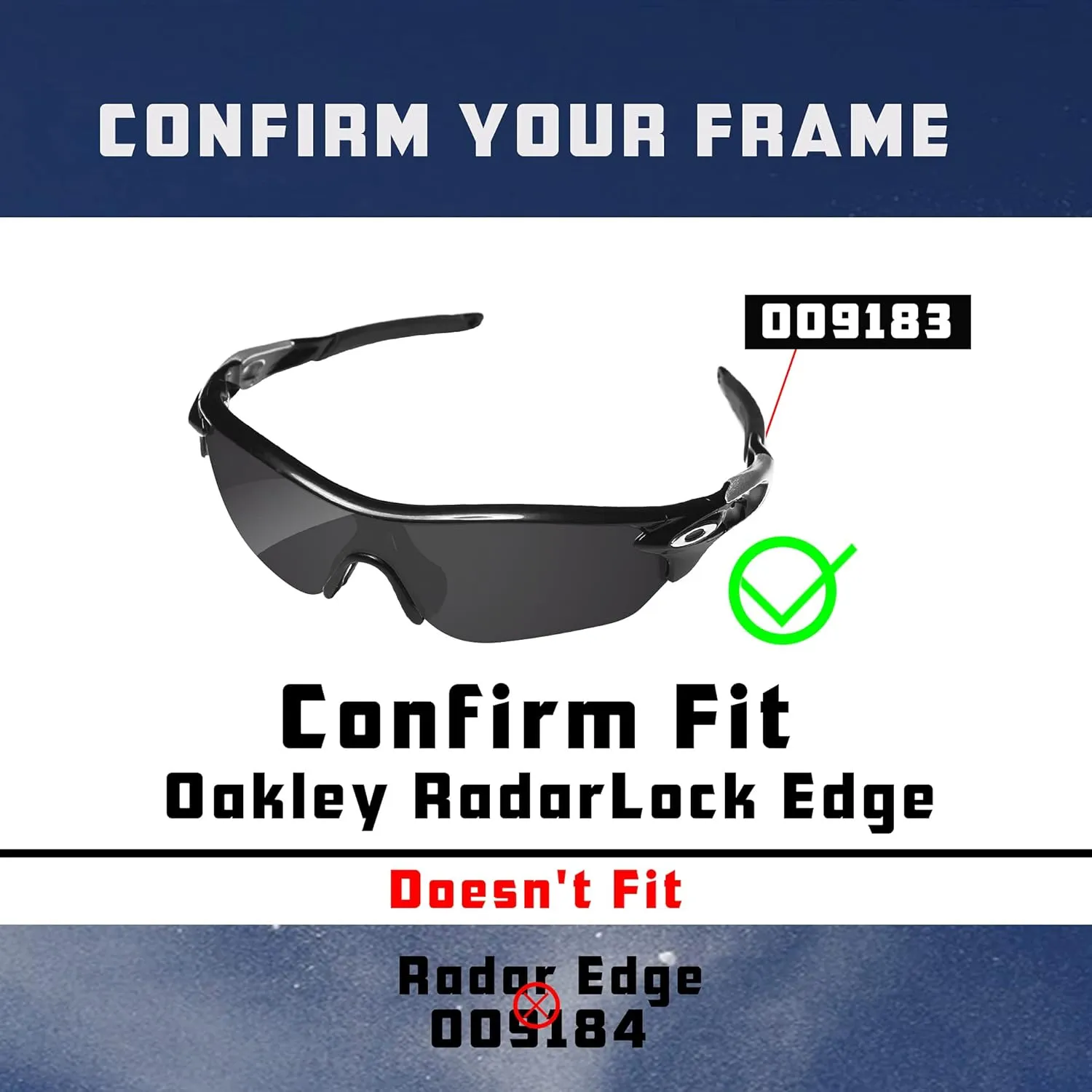 RadarLock Edge Lenses Replacement for Oakley Sunglass OO9183 Polarized