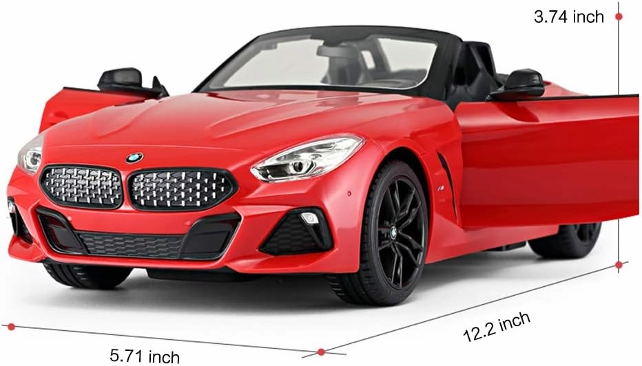 RASTAR BMW RC Car, 1/14 Scale BMW Z4 Roadster New Version Remote Control Car, Convertible Toy Car – Red / 2.4Ghz