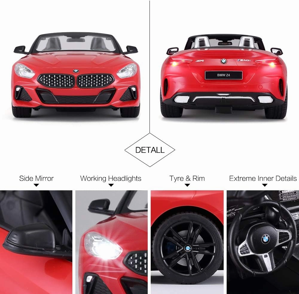 RASTAR BMW RC Car, 1/14 Scale BMW Z4 Roadster New Version Remote Control Car, Convertible Toy Car – Red / 2.4Ghz