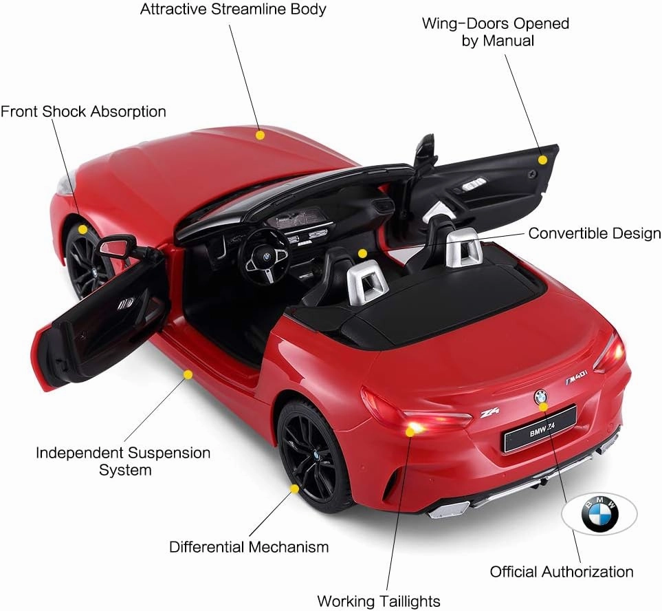 RASTAR BMW RC Car, 1/14 Scale BMW Z4 Roadster New Version Remote Control Car, Convertible Toy Car – Red / 2.4Ghz