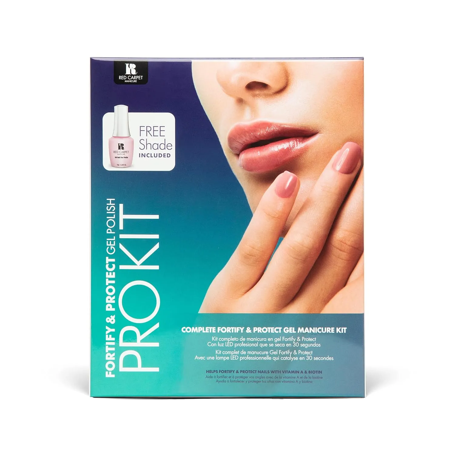 RC Red Carpet Manicure Fortify & Protect Pro Kit - Professional Gel Nail System for Long-Lasting, Chip-Free, Salon-Quality Manicures at Home with LED Light for Strong, Healthy Nails.