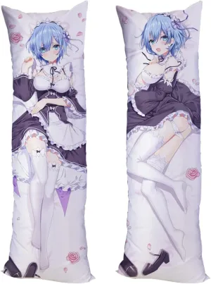 Re Zero Kara Hajimeru isekai Seikatsu Rem Cushion Pillow Case Cover Peach Skin 150x50cm(59in x 19.6in) Pillowcase