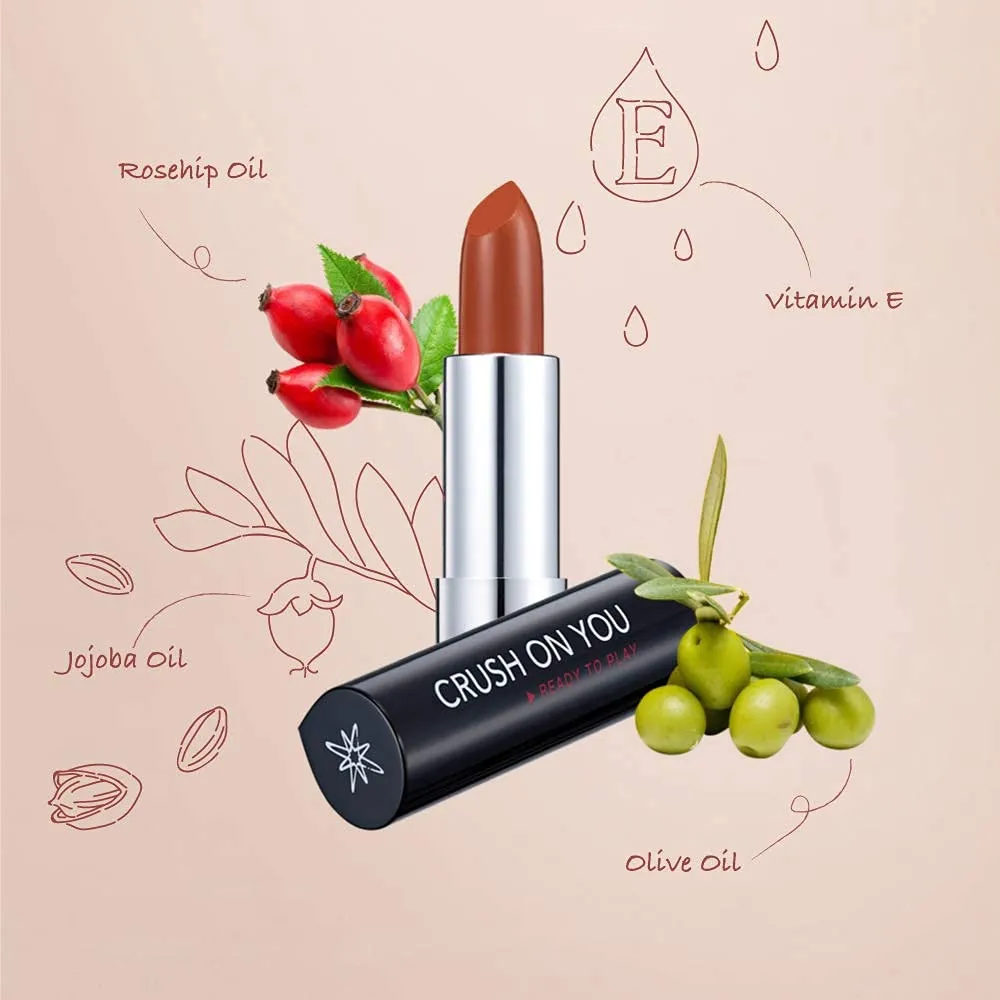 READY TO SHINE Matte Lipstick, Burnt Sienna with a Rosy Orange Twist Lip Color -CRUSH ON YOU (302-Close to You) XOXO Edition