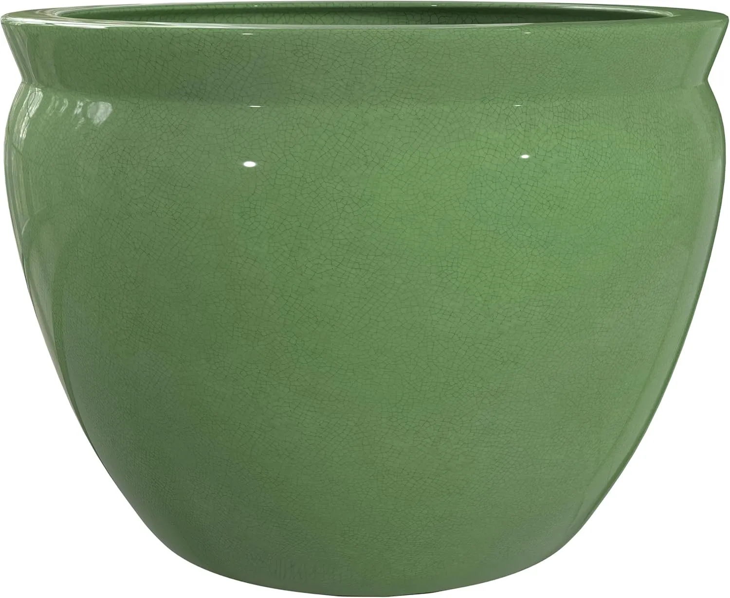 Red Lantern 14" Celadon Porcelain Fishbowl Planter