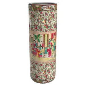 Red Lantern 24" Rose Medallion Porcelain Umbrella Stand