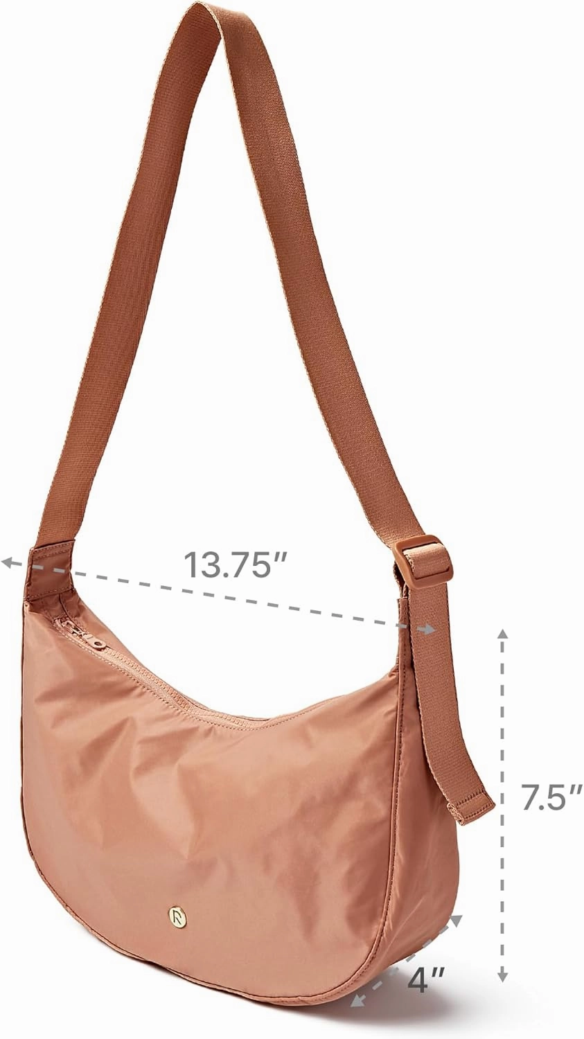 Red by Kiss Cross Body Bag, Durable Water-Resistant Fabric, Lightweight Daily Bag, Adjustable Straps & Inner Pocket (Large, Peach Brown)