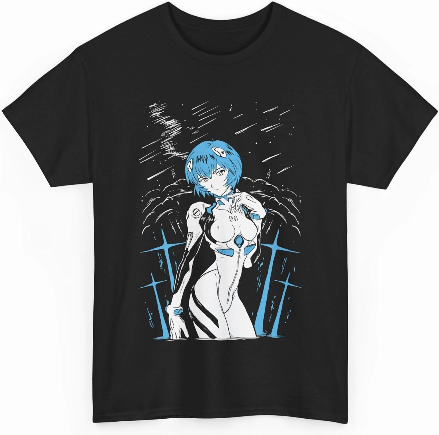 Rei Ayanami T-Shirt Graphic Tee Men Anime Vintage Unisex TEOE Eva-01 Lilith Gift Soft Shirt Special Premium Exclusive M-03
