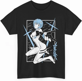 Rei Ayanami T-Shirt Graphic Tee Men Anime Vintage Unisex Waifu Ecchi Sexy Gift Soft Shirt Special Premium Manga