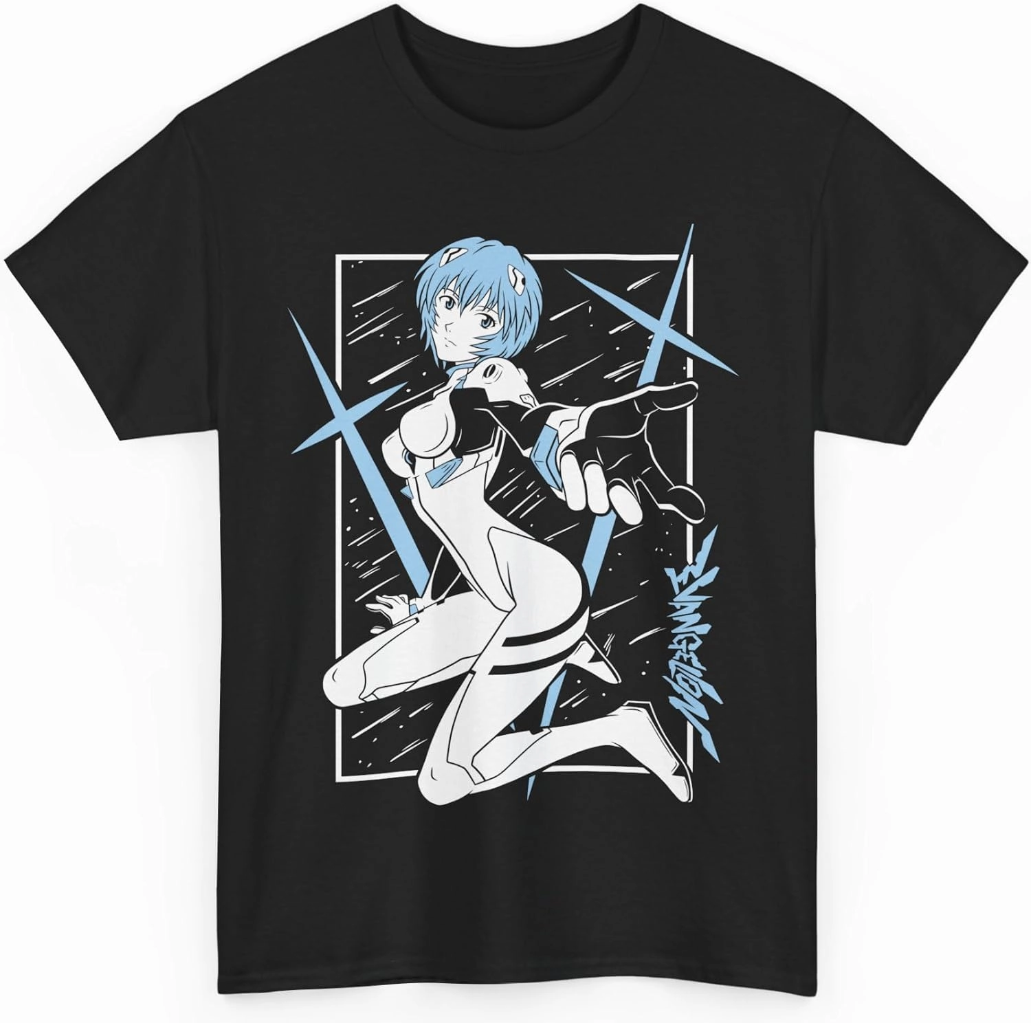 Rei Ayanami T-Shirt Graphic Tee Men Anime Vintage Unisex Waifu Ecchi Sexy Gift Soft Shirt Special Premium Manga