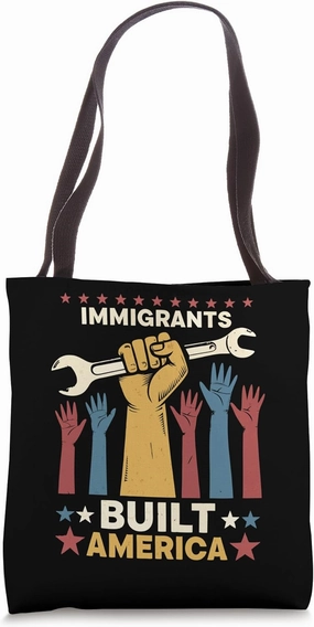 Retro Immigration Power – The Backbone of America Tote Bag