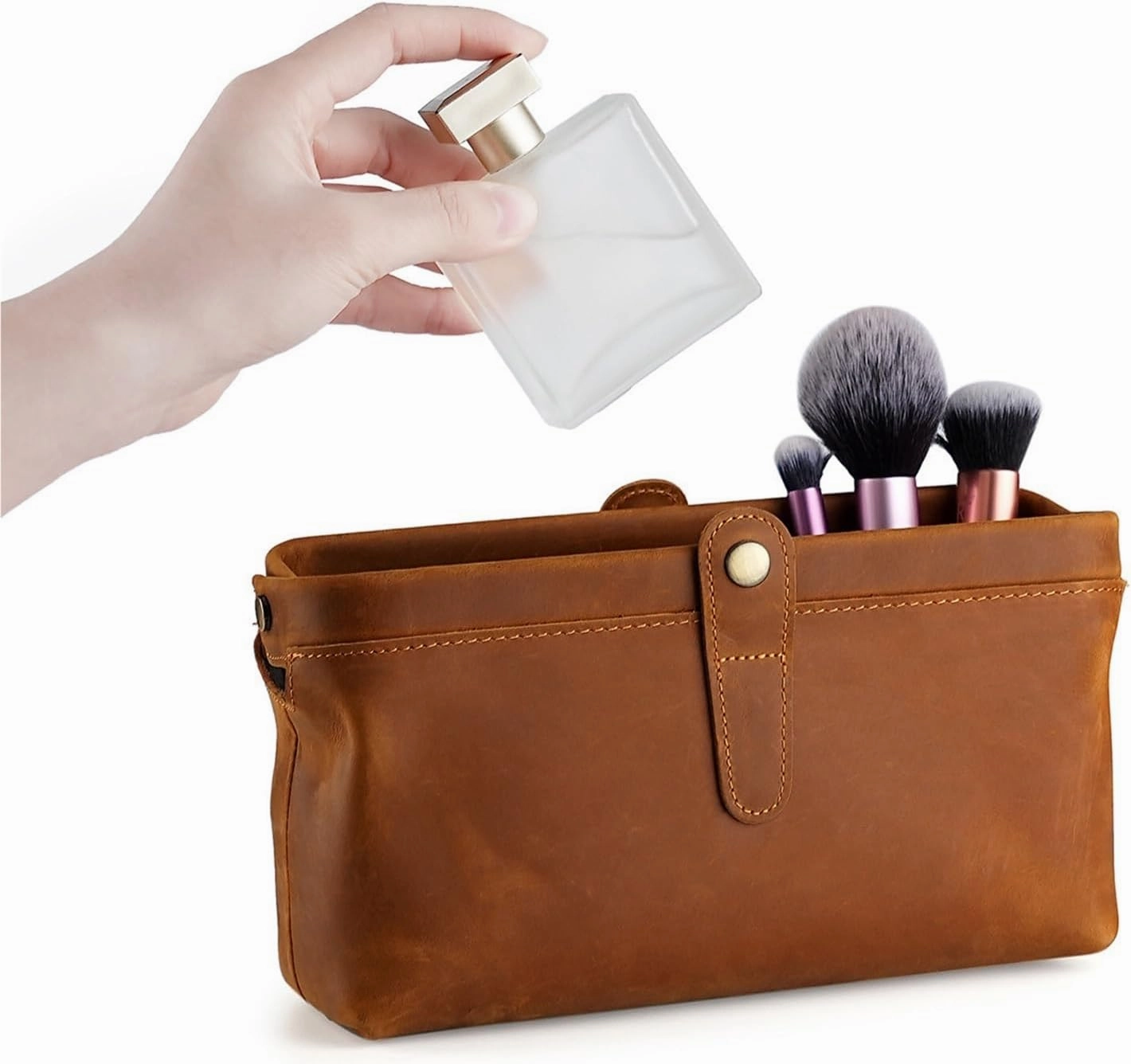 Retro Wallet Large Capacity Cosmetics Lipstick Storage Bag Fashion Clutch(Orange)