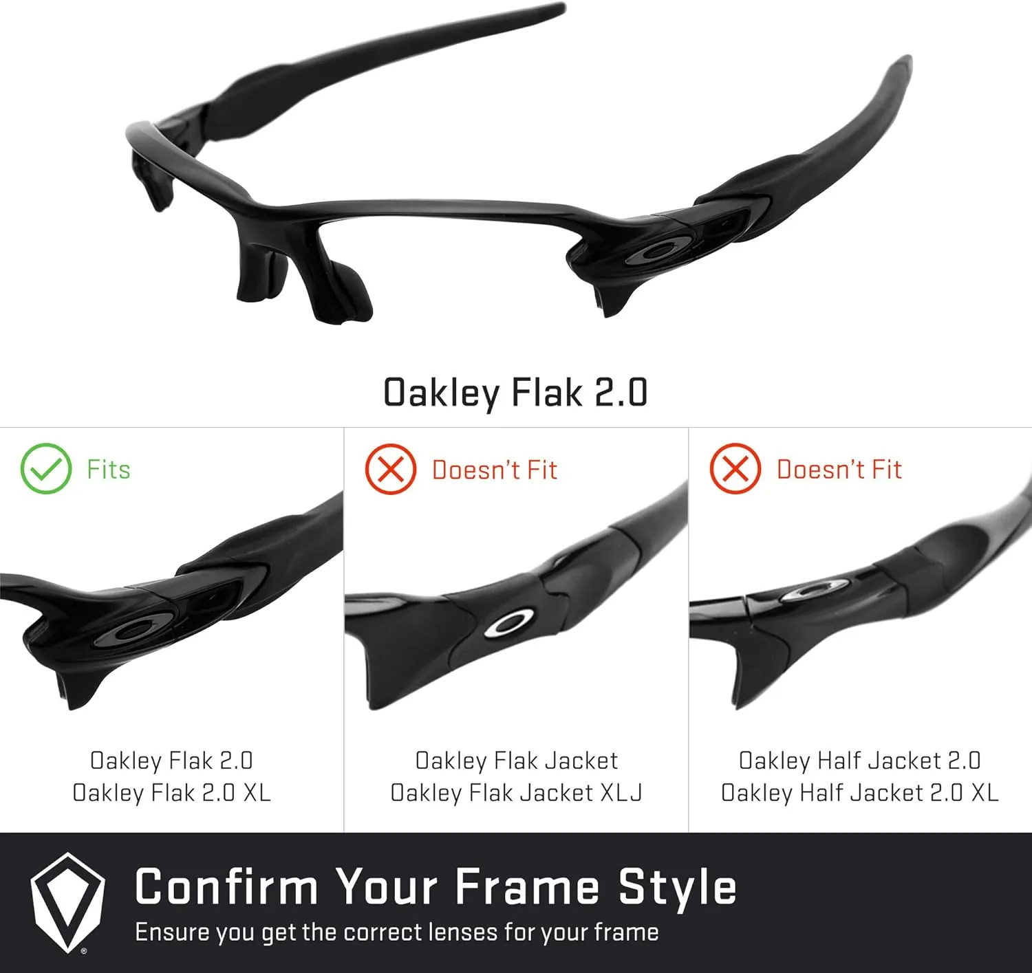 Revant Replacement Lenses for Oakley Flak 2.0 Vented sunglasses, Polarized Options, Anti-Scratch and Impact Resistant
