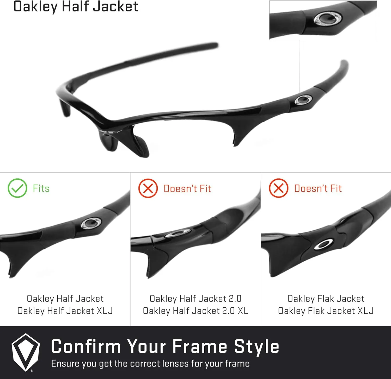 Revant Replacement Lenses for Oakley Half Jacket sunglasses, Polarized Options, Anti-Scratch and Impact Resistant