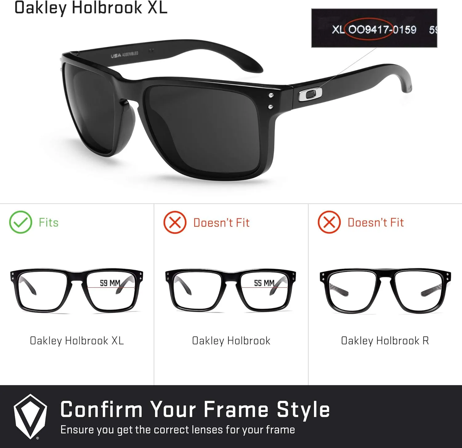 Revant Replacement Lenses for Oakley Holbrook XL sunglasses, Polarized Options, Anti-Scratch and Impact Resistant