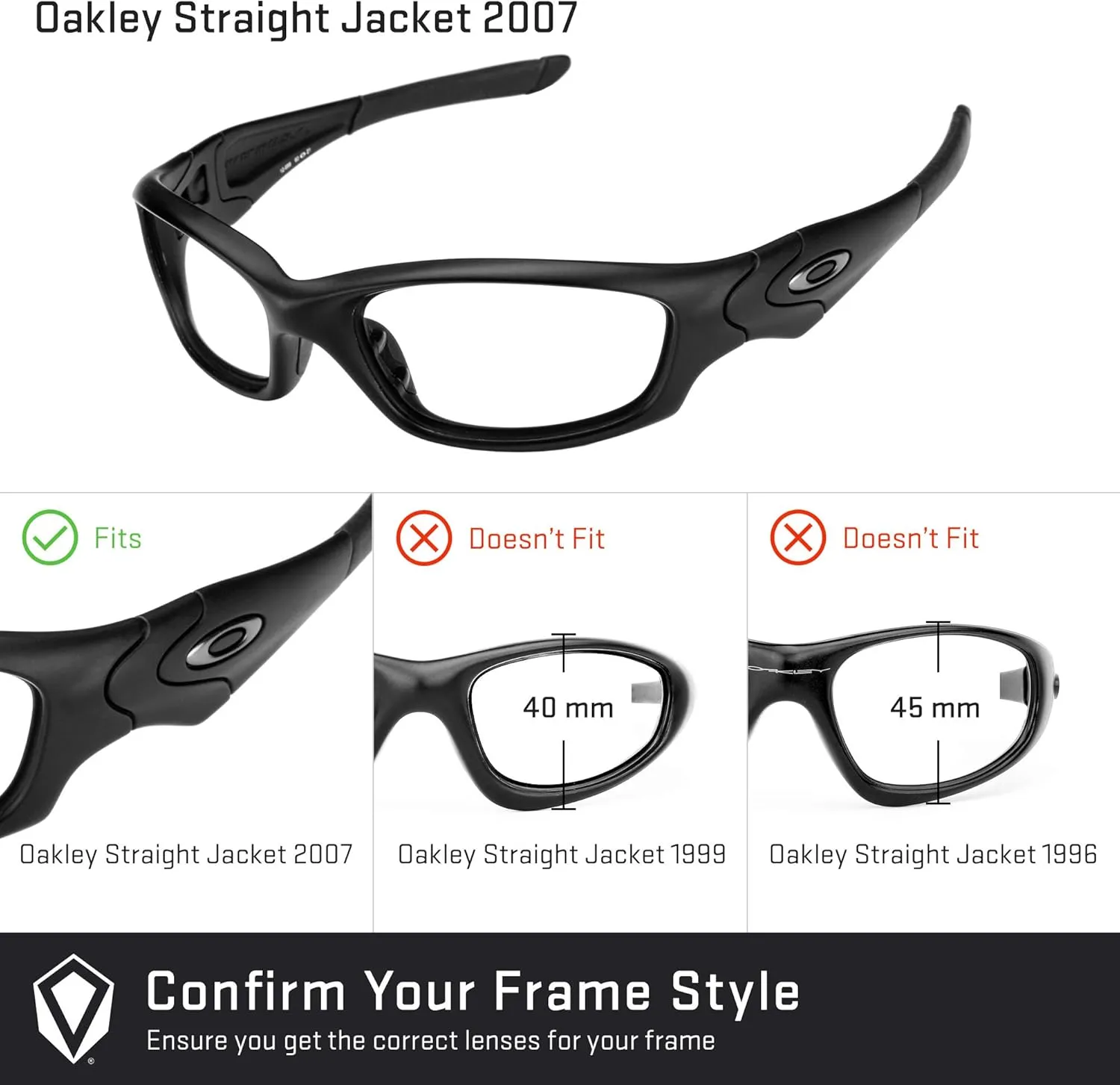 Revant Replacement Lenses for Oakley Straight Jacket (2007) sunglasses, Polarized Options, Anti-Scratch and Impact Resistant