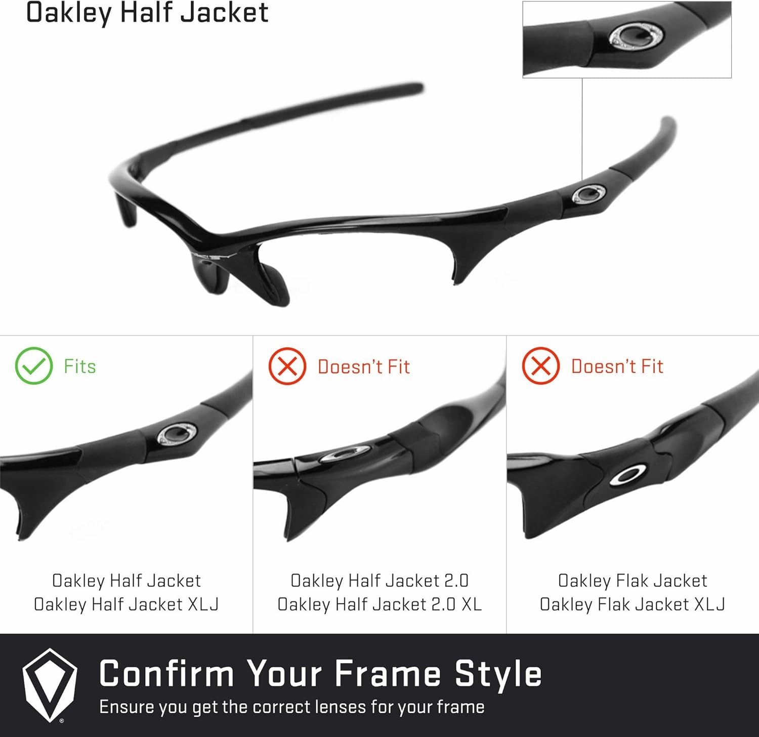 Revant Replacement Lenses for Oakley Half Jacket sunglasses, Polarized Options, Anti-Scratch and Impact Resistant
