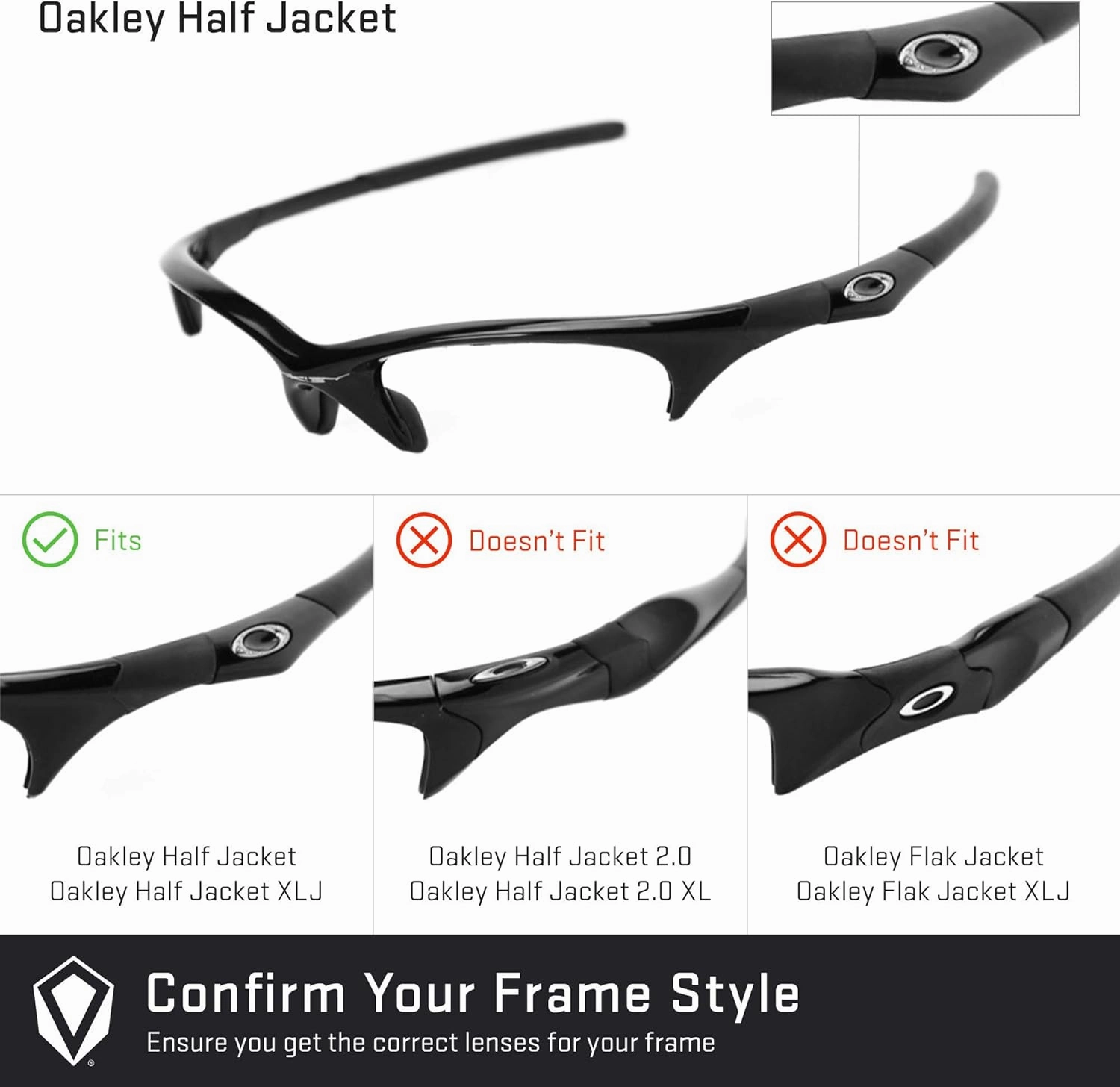 Revant Replacement Lenses for Oakley Half Jacket sunglasses, Polarized Options, Anti-Scratch and Impact Resistant