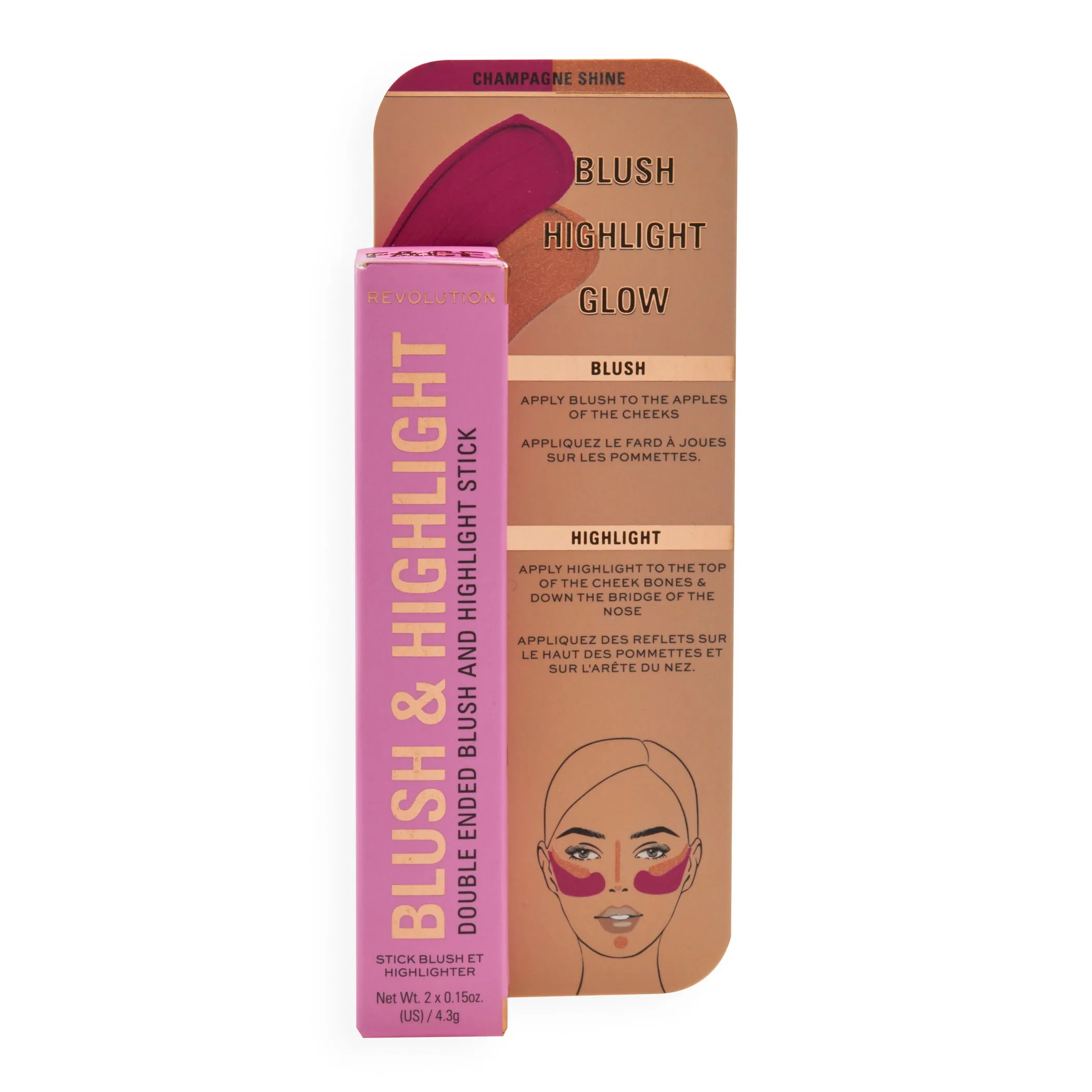 Revolution Blush & Highlight Stick Shine