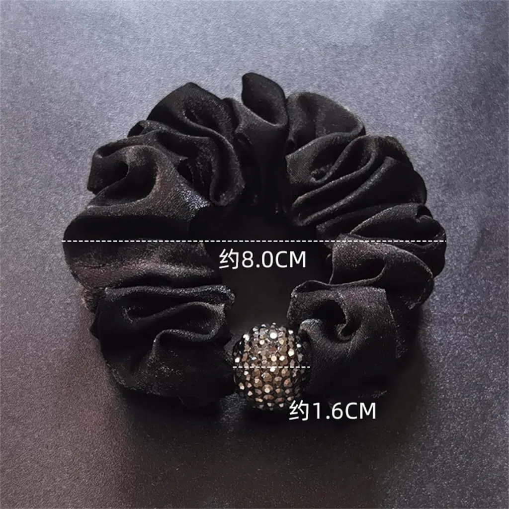 Rhinestone Foundation Tied Hair Rope Female Tied Ponytail Leather Band Ball Hair