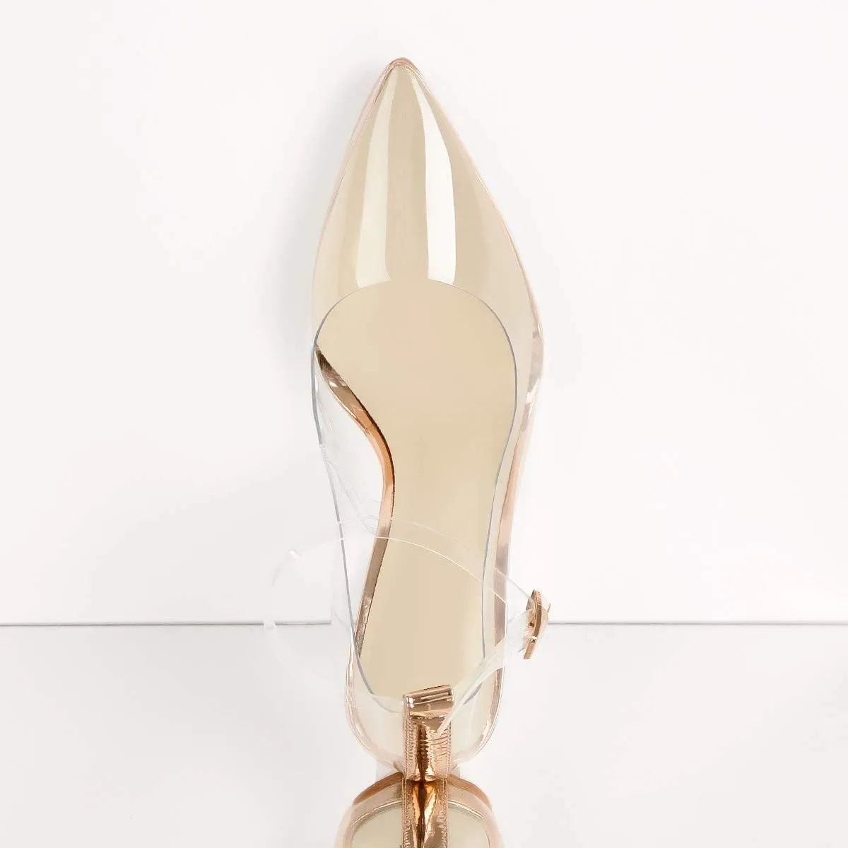 Richealnana Women's Clear Pumps for Women Heels Pointed Toe Clear High Heels Close Toe Dressy Pumps