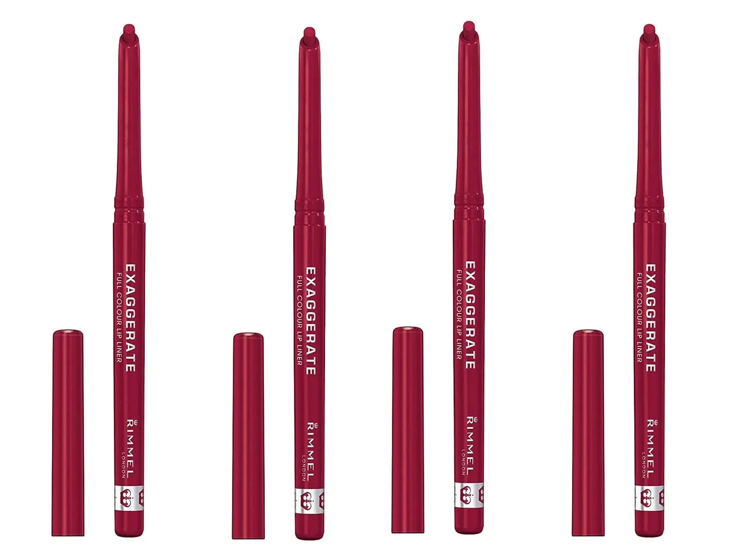 Rimmel Exaggerate Lip Liner, Red Diva [024] 1 ea (Pack of 4)