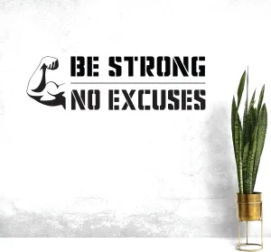 Rockmount Electronics Vinyl Wall Art Lettering Decal - Be Strong, No Excuses - Inspirational Workout Wall Quote for Gym and Fitness Center, Company, Office & More. (Red, 40 x 12 Inches)