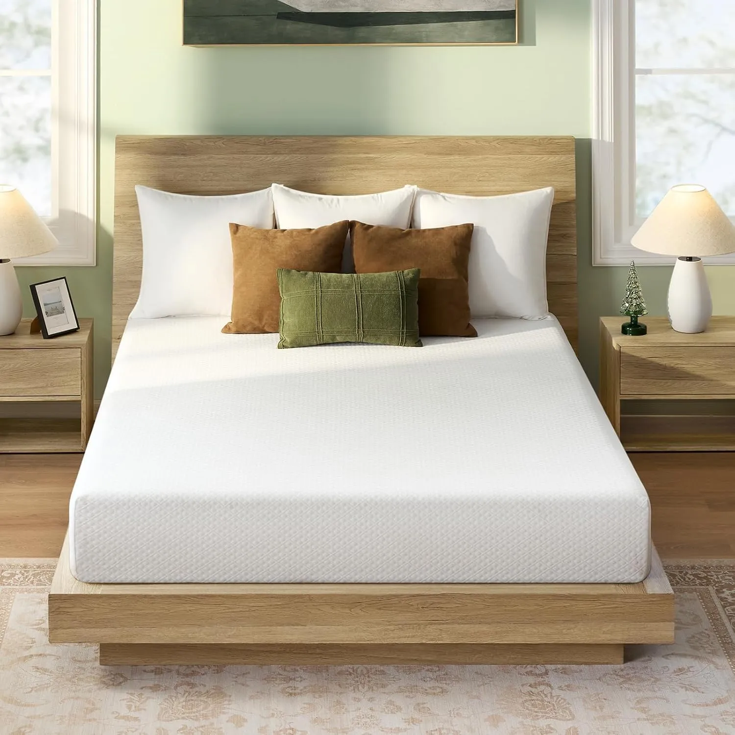 Rolanstar Queen Size Mattress, 10 Inch Gel Memory Foam Mattress in a Box, Fiberglass Free, Breathable for Cooler Sleep Supportive & Pressure Relief, CertiPUR-US Certified, White