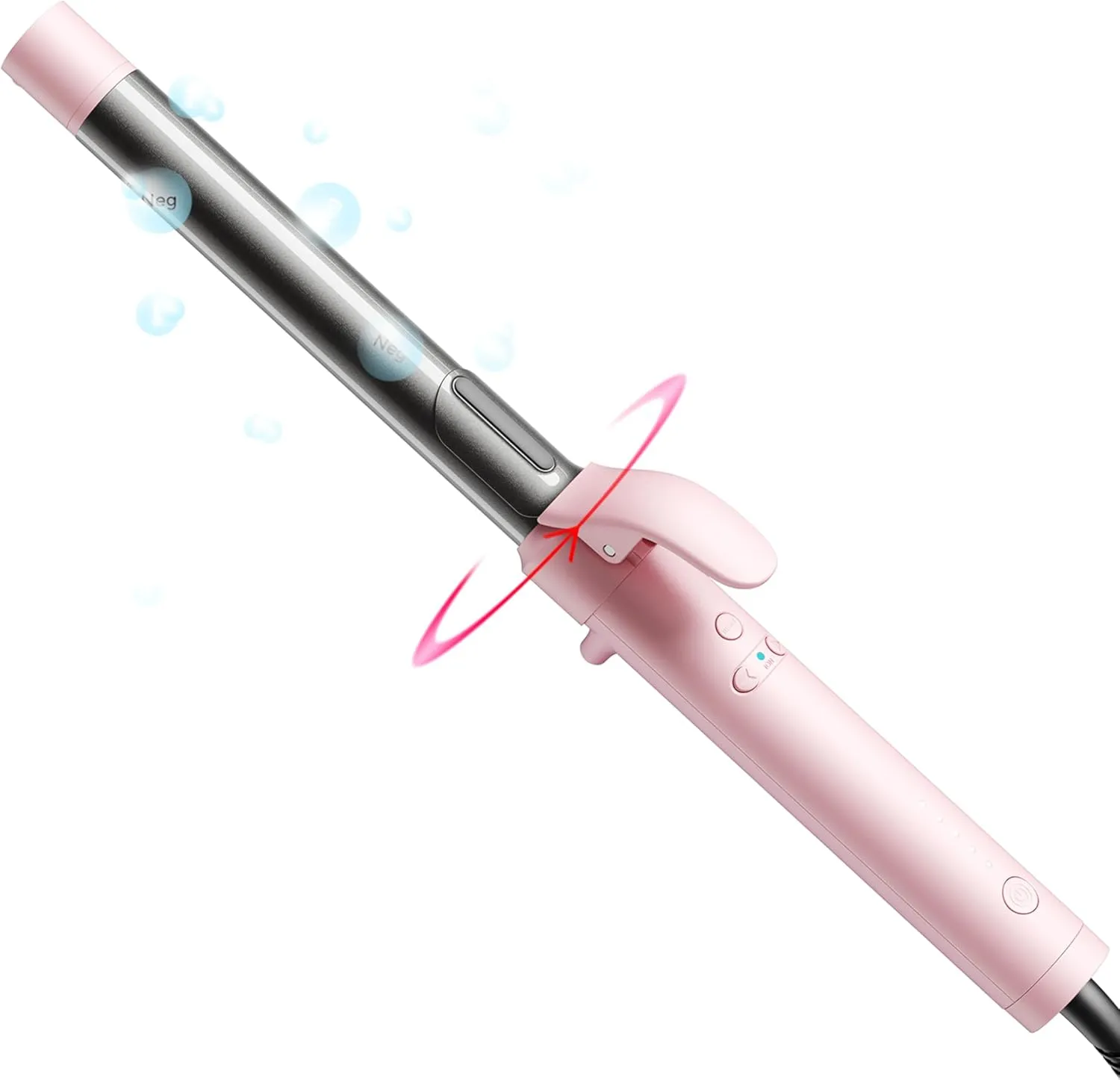 Rotating Curling Iron 1 Inch - TYMO Automatic Curling Wand for Beach Waves, 2024 Upgraded Professional Tourmaline Ceramic Auto Curler with 40M Negative Ions & 30s Heat-up for Medium Hair, Pink