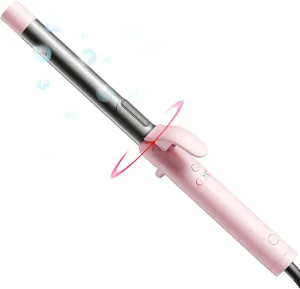 Rotating Curling Iron 1 Inch - TYMO Automatic Curling Wand for Beach Waves, 2024 Upgraded Professional Tourmaline Ceramic Auto Curler with 40M Negative Ions & 30s Heat-up for Medium Hair, Pink
