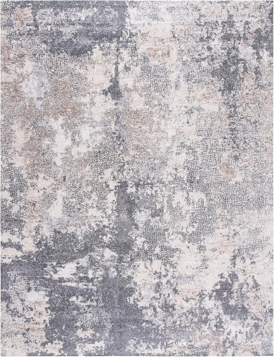 SAFAVIEH Aston Collection Area Rug - 6' x 9', Light Grey & Grey, Modern Abstract Design, Non-Shedding & Easy Care, Ideal for High Traffic Areas in Living Room, Bedroom (ASN710F)