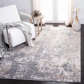 SAFAVIEH Aston Collection Area Rug - 6' x 9', Light Grey & Grey, Modern Abstract Design, Non-Shedding & Easy Care, Ideal for High Traffic Areas in Living Room, Bedroom (ASN710F)