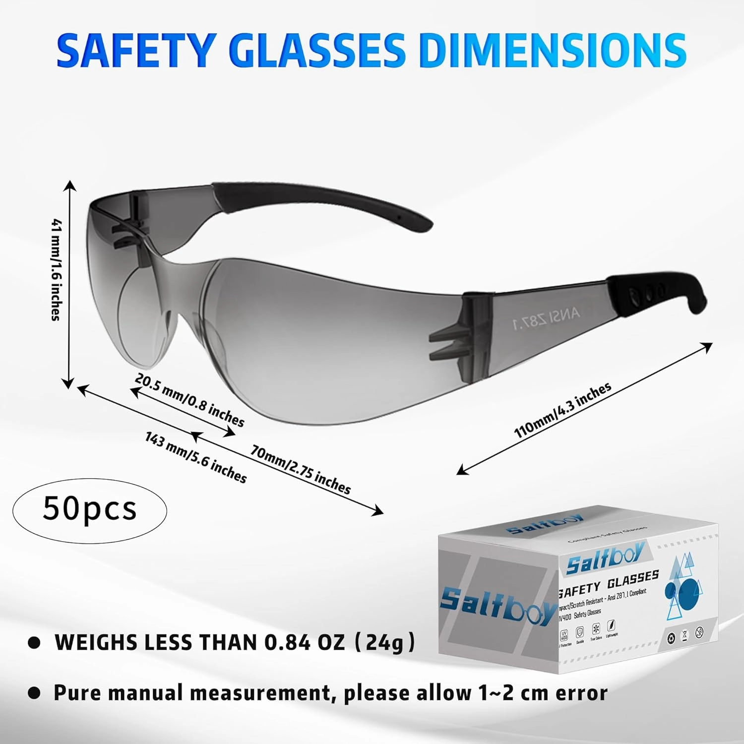 Safety Glasses Ansi Z87.1 Clear Safety Glasses Bulk Impact Resistant Lens Protective Eyewear for Men Women