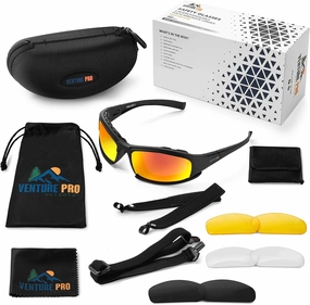 Safety Glasses Kit with Interchangeable Lenses, Anti-Scratch UV Protection, Sport Shooting Hunting Eye Protection for Men and Women, Stylish Impact Resistant Z87 Eyewear