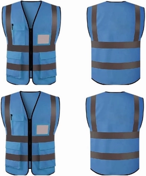 Safety Reflective Vest for Men with Pockets,High Visibility Mesh Safety Waistcoat for Worker Police Traffic,Outdoor Running Night Walking Safety Gear for Unisex Adult-2pcs